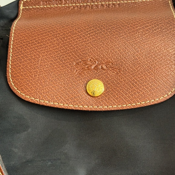 Longchamp Le Pliage Large Tote Bag – Black & Brown Leather Trim - Picture 3 of 14